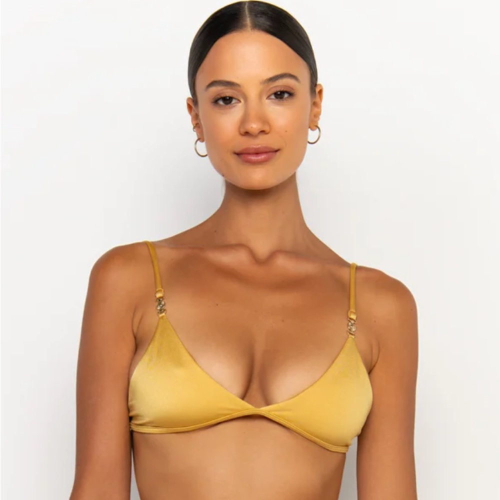Sleek Mustard Yellow Triangle Bikini Top